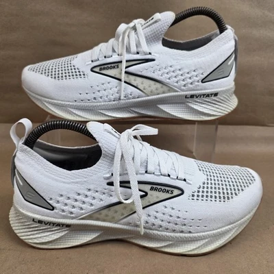 Brooks Levitate (Sz 9) StealthFit 6 Women's Running Training Shoes White Black - Image 1 of 4