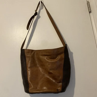 Elliott Luca Brown Gold Leather Adjustable Shoulder Bag Purse - Image 1 of 4