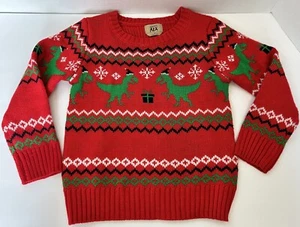 Maximus Rex Kids/toddler Size 4 Christmas Sweater Dinosaur T Rex Acrylic - Picture 1 of 5