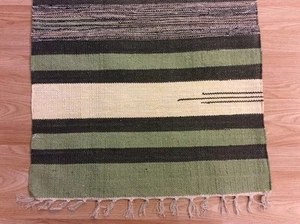 Alfombra Durrie Mat 60x90 cm 2x3 50% DE DESCUENTO negra gris telar a mano 100% algodón - Imagen 1 de 3