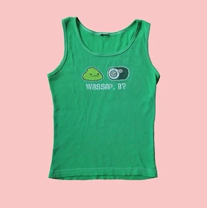 Y2K Wasabi Sushi David & Goliath Grunge Graphic Tank T shirt Vintage Skater S/M - Picture 1 of 5