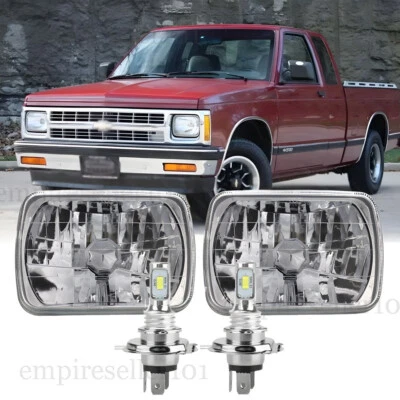 Pair For 82-93 Chevy S10 Blazer GMC S15 7X6" Projector LED Headlights Hi/Lo Beam - Image 1 of 4