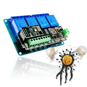 Tasmota EI-OT ESP8266 7,5V-26V 4 Kanal PRO Relais 4 + Optokoppler IN Bausatz  - Bild 1 von 13