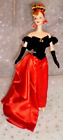 Vintage Blonde Hair BARBIE Doll MATTEL 1966  Red and Black  Gown & Jewelry Nice