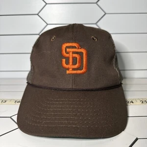 VTG San Diego Padres Hat Rare MLB Mesh Sports Snapback Trucker Cap - Picture 1 of 12