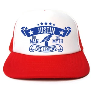 Justin - The Man, The Myth, The Legend - Divertida gorra retro para camionero Snapback - Imagen 1 de 4