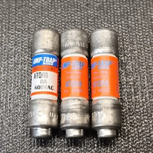 3 x FUSIBLES FERRAZ-SHAWMUT 8 AMP-TRAP ATQR8 8AMP 600VOLT NUEVO EN CAJA - Imagen 1 de 5