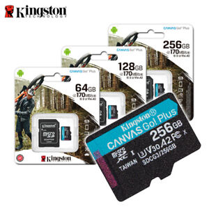 Kingston 64GB 128GB Canvas Go! Plus A2 Class 10 UHS-I U3 microSDXC Memory Card