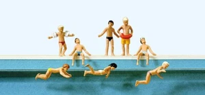 PREISER Set Personaggi 1:87 Bambini in Piscina H0 Esclusiva Serie 10307 - Foto 1 di 2