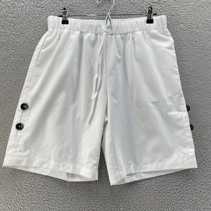 Ouku Shorts Men Large White Linen Hemp Pull On Drawstring Casual Beach Summer - Picture 1 of 17