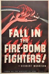 London Blitz WWII Fire-Bomb Fighters Original Poster - Bild 1 von 1