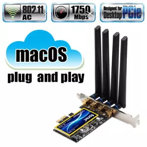 Fenvi T919 MacOS Hackintosh PCI-E WiFi Card wifi Adapter Bluetooth4.0 BCM94360CD - Picture 1 of 10