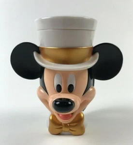 Disney On Ice Mickey Mouse White Tuxedo and Top Hat Souvenir Mug Cup w/ Lid - Picture 1 of 8