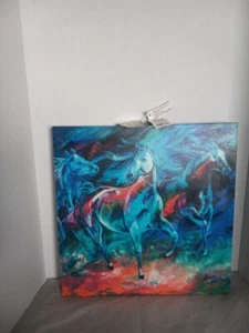 Marcia Baldwin 23580 Equus Moonlight Run 15x15 Canvas Horse Wall Art - NEW - Picture 1 of 9