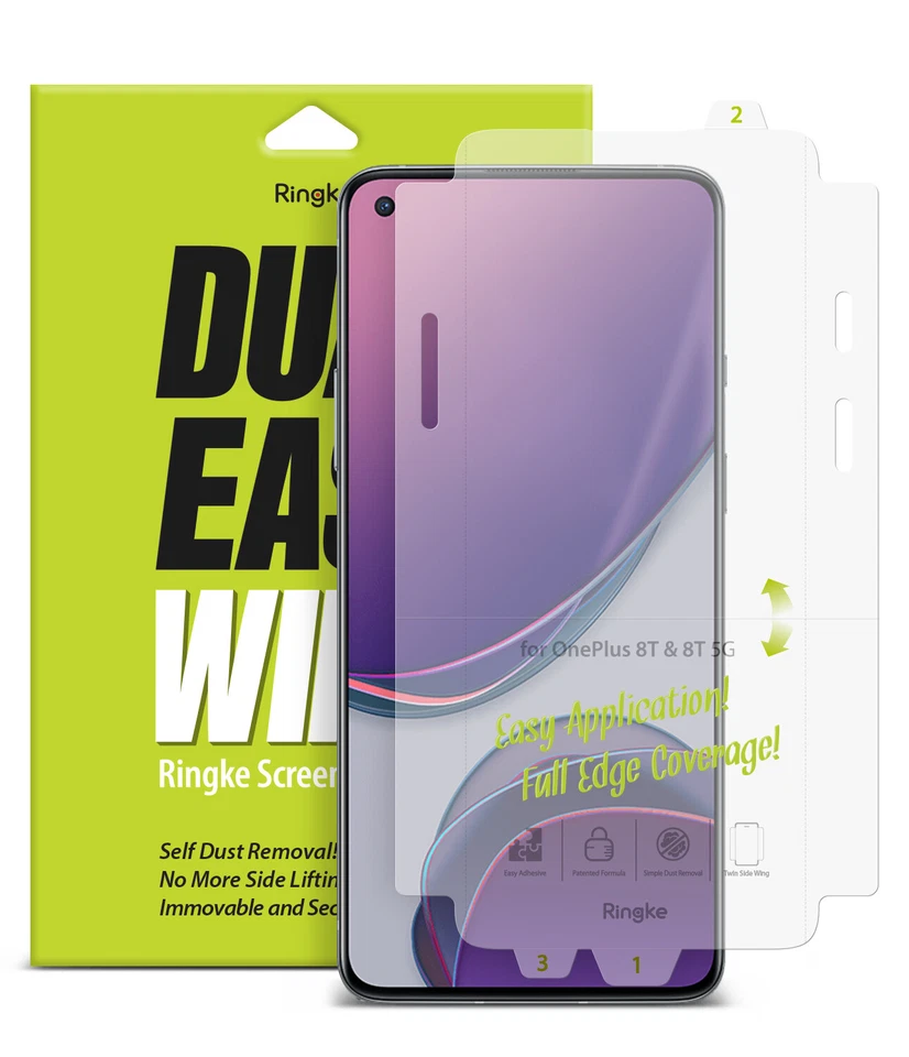 For OnePlus 8T / 8T Plus 5G Screen Protector Ringke Dual Easy Wing Film | 2 Pack - Image 1 of 1