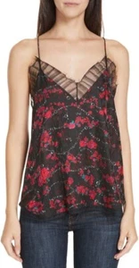 $345 Iro Dasher Lace Trim Floral Print Camisole Size XS - Picture 1 of 7