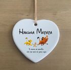 Lion King Walt Disney Hakuna Matata Ceramic Heart Shape Plaque Gift Sign cr5