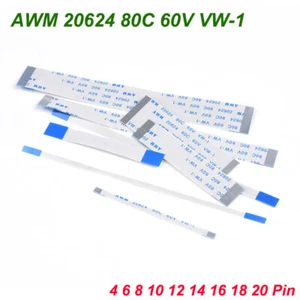 4-20Pin FFC Flexible Ribbon Cable Flat Wire Pitch 0.5/1mm AWM 20624 80C 60V VW-1 - Picture 1 of 8