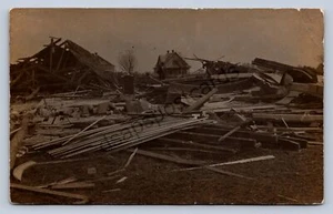 J99/Ben Davis Indiana RPPC Postkarte c1910 Tornado Katastrophe 424 - Bild 1 von 4