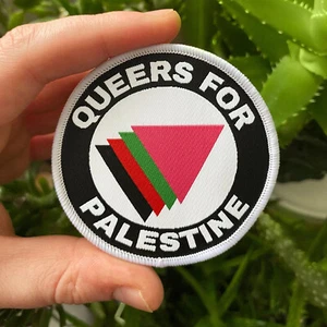 Queers For Palestine Embroidered Woven Patch LGBTQ Palestinian Patches - Picture 1 of 3