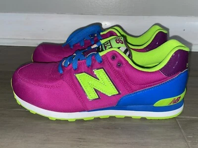 New Balance KL5741PG Pop Safari Sneakers Berry Neon Green Girl's 7 Women's 8.5 - Image 1 of 4