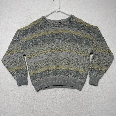 Vintage CONTE DI MILANO Men's M Textured Grandpa Crewneck Sweater Y2k Geometric - Image 1 of 4