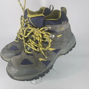 LL Bean Boys 6 Hiking Ankle Boot TEK Waterproof Outdoor Gray Scuffs at Toes - Picture 1 of 11