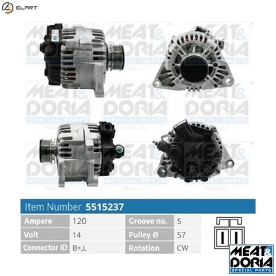 ALTERNATOR 5515237 FOR HYUNDAI ACCENT/III/IV/GYRO MATRIX EXCEL GETZ/PRIME i30 - Image 1 of 4