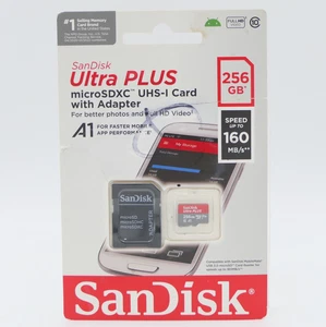 SanDisk Ultra Plus microSDXC UHS-1 Card with Adapter 256GB Class 10 A1 V10 XC I - Picture 1 of 2