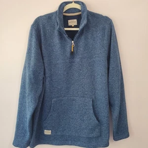Quiksilver Waterman Collection Men's Blue Quarter-Zip Sweater Cssual Preppy Sz L - Picture 1 of 12