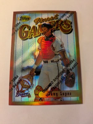 1996  TOPPS FINEST COMMON REFRACTOR #158  JAVY LOPEZ - Image 1 of 2