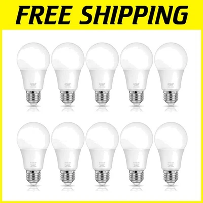 Daylight A19 LED Light Bulbs, 100W Equivalent - 10-Pack for Home & Office - Image 1 of 4