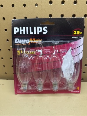 PHILIPS Duramax™ 25W Clear Bent Tip Candelabra Base (BA9) Bulbs (3 ct) READ DESC - Image 1 of 2
