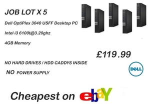 JOB LOT X5 Dell OptiPlex 3040 USFF Desktop PC - Intel i3/4GB ram NO HDD - Picture 1 of 2