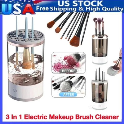 Electric Makeup Brush Cleaner Machine Portable Automatic USB Brush Cleaning Tool - Image 1 of 4