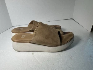Eileen Fisher Sandals DARE SLIDE SANDAL BONE TUMBLED NUBUCK Size 8.5 - Picture 1 of 9