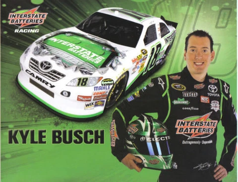 2011 KYLE BUSCH INTERSTATE BATTERIES #18 NASCAR SPRINT CUP POSTCARD Cover