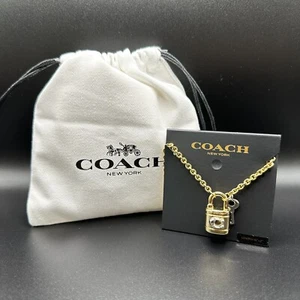 Coach Signature Padlock and Key Necklace | Giftable, New | Full Packaging - Picture 1 of 3