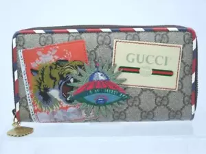 Gucci 473909 496334 Gg Supreme Courier Long Wallet Tiger And Ufo - Picture 1 of 15