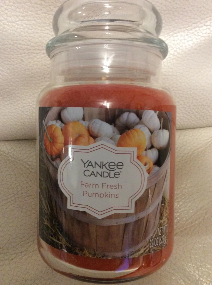 Yankee Candle Farm Fresh Pumpkin Large Jar 22oz Free Ship Autumn Fall Orange - Image 1 of 1