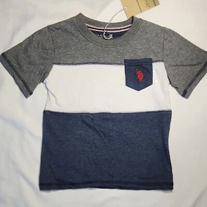 NWT Boys US Polo Assn. Colorblock T-Shirt with Pocket size 7 - Picture 1 of 4