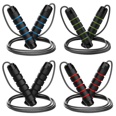 Springseil verstellbar Stahlseil Profi Fitness Speed Rope 4 Farben Seilspringen - Bild 1 von 4