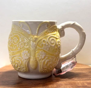 Boston Warehouse Spring Fling Yellow Butterfly Figural Ceramic Coffee Tea Mug - Picture 1 of 8
