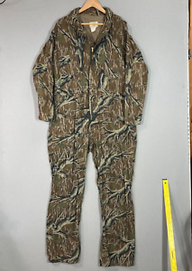 VTG Mossy Oak Treestand Camo Zip Coveralls Mens XL Regular Made in USA Hunting