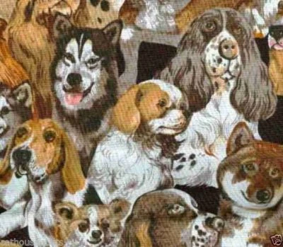 Perro Elegante - NUEVO Edredón Tela - 1/2 Yarda Pieza Foto 1 de 2