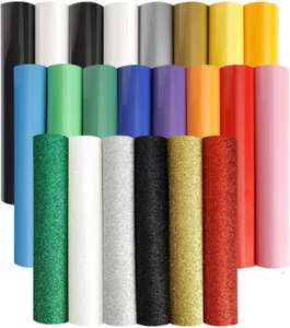 SGHUO 22 Pack HTV Heat Transfer Vinyl 12"X10" -16 Pack Assorted Colors Iron - Picture 1 of 12