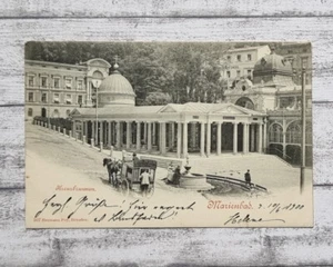 AK Marienbad Kreuzbrunnen Kutsche Hotel Imperial Marianske Lazne Postkarte Deko - Picture 1 of 2