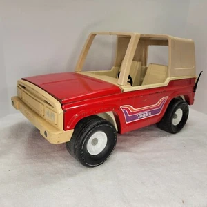 Vtg Tonka Bronco Jeep Truck Car Fits Barbie Doll Red T Top 835TR Pressed Steel - Picture 1 of 12