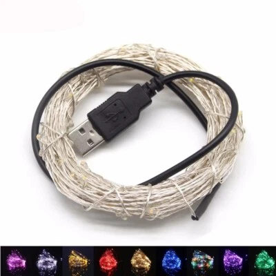Cadena de luces de hadas enchufables USB de 6,6 pies 2M 20LED para decoración de fiestas hágalo usted mismo Foto 1 de 4