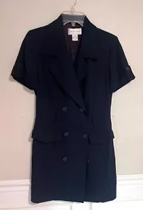 Conjunto de Traje Falda Esquina Casual Azul Marino Talla 4 Vintage Alta Calidad 89’s - Imagen 1 de 5